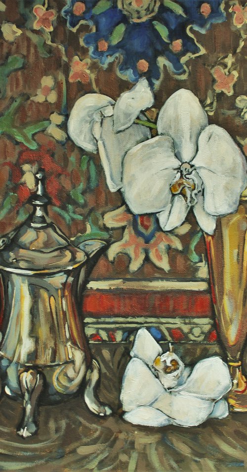 Still life with orchids by Joanna Plenzler