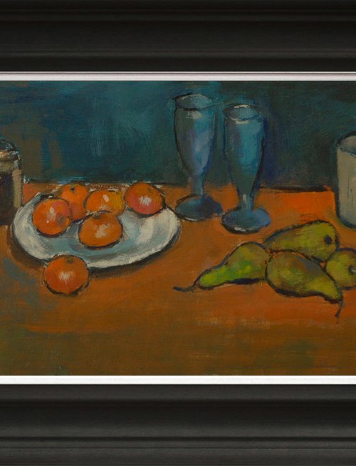 Still Life with Fruit and Marmalade Jar by Andre Pallat