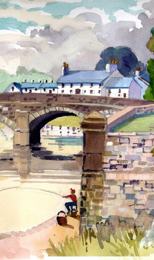 The Fisherman. Kent St Bridge, Kendal. Cumbria by Peter Day