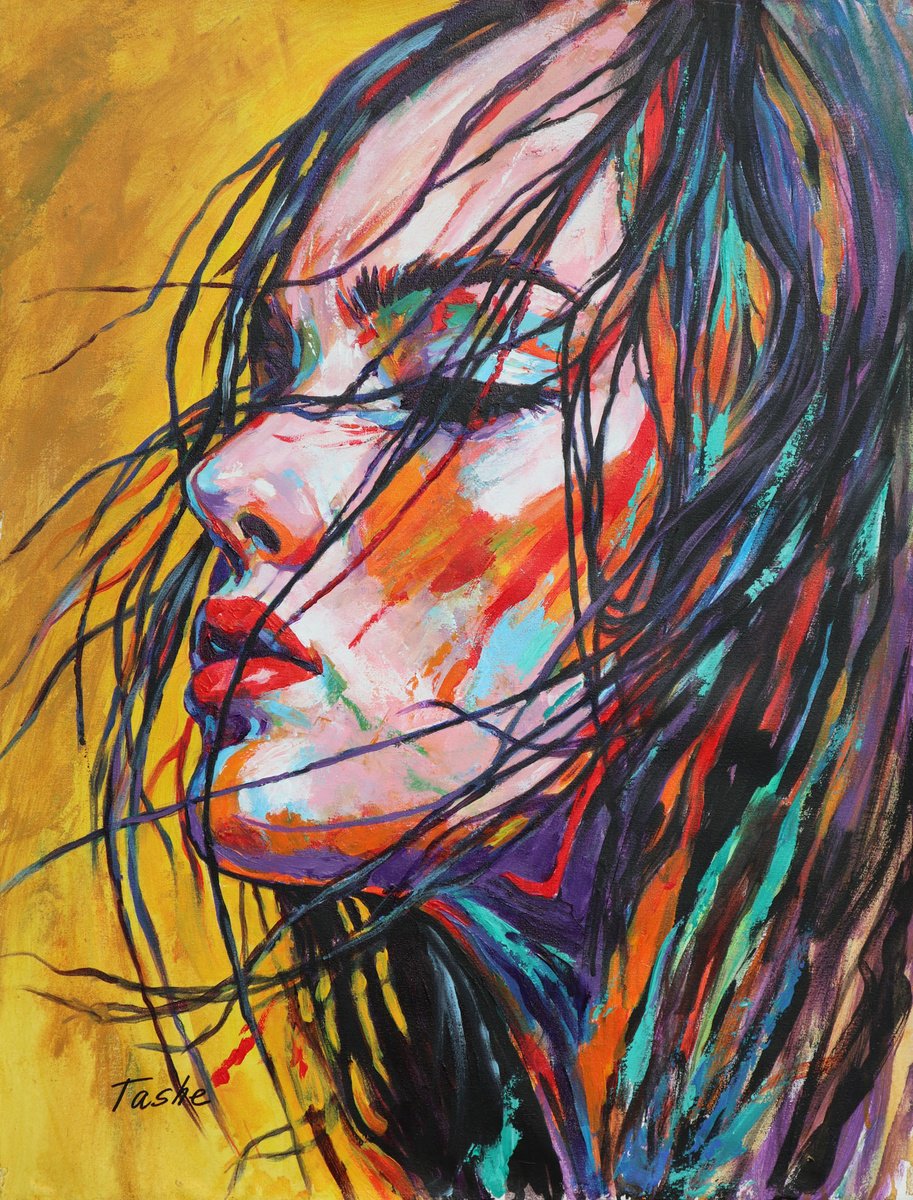 Urban And Pop Acrylic Painting , Shape Of My Heart By Tashe, 24 X 31, Artwork For Sale On Artfinder