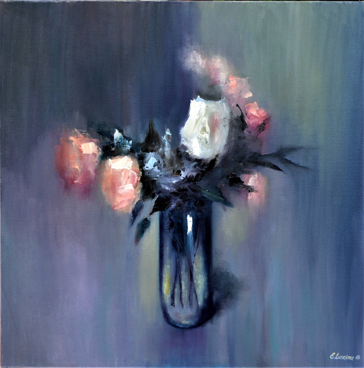 Roses in a vase by Elena Lukina