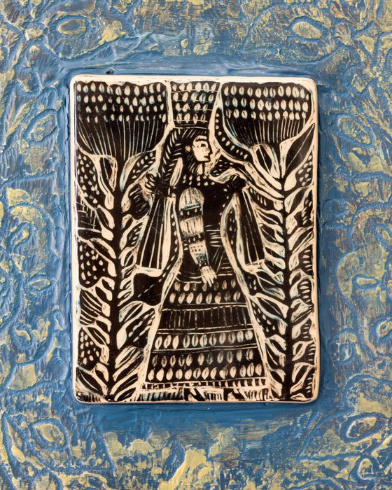 Ceramic panel "Woman" 22,5х28х1 cm