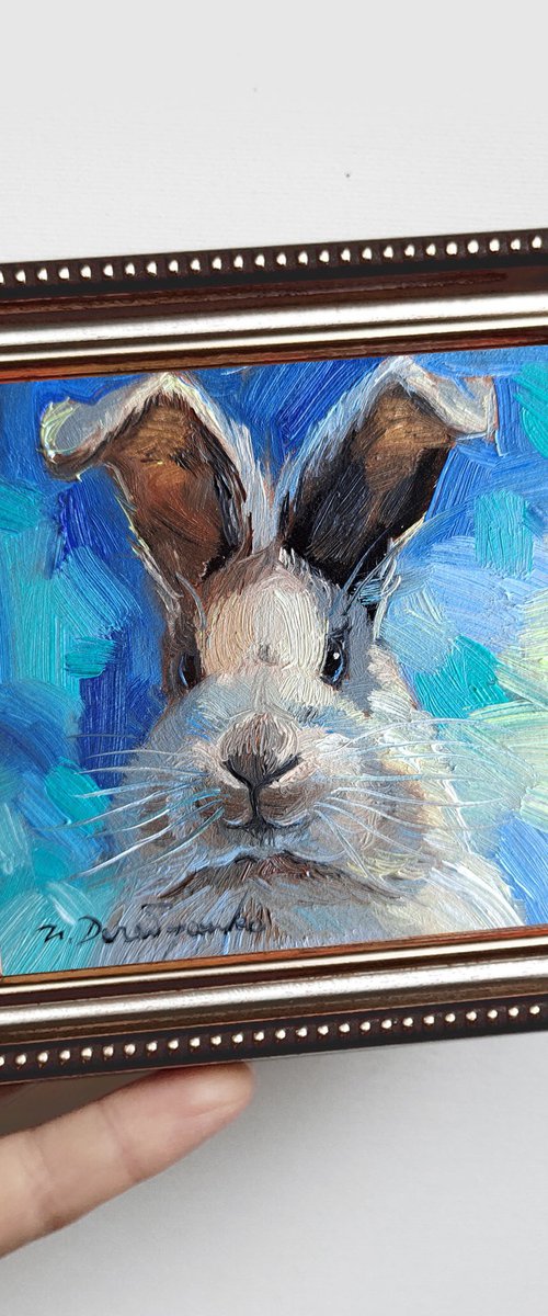 Rabbit portrait by Nataly Derevyanko