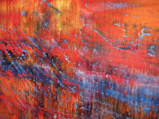80x80 cm Red abstract painting Abstract landscape