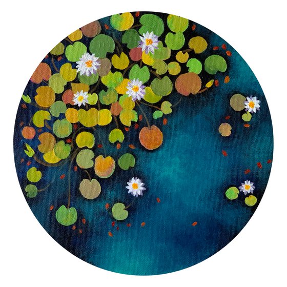 Tranquil water lily pond ! Ready to hang canvas