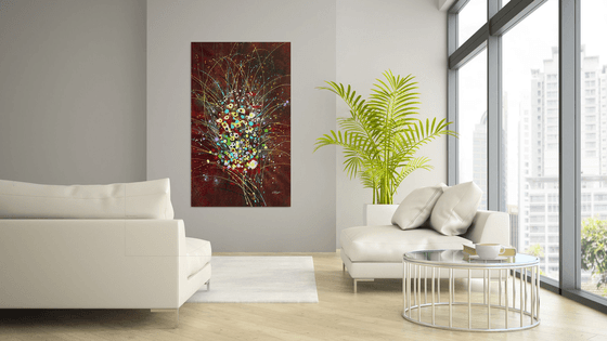 Folie Des Fleurs #6 - Extra large original abstract floral landscape