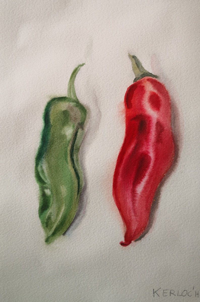 Green and Red Peppers by Anyck Alvarez Kerloch