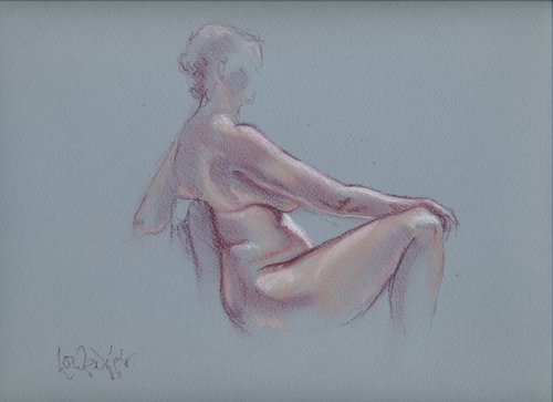 Seated pose - female nude by Louise Diggle
