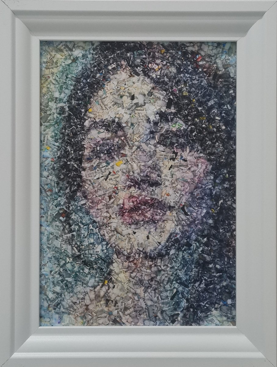 Impressionistic Portrait Collage By Alessio Mazzarulli, 11 X 14, Not Your Doll - 26 (N.692), Original Artwork