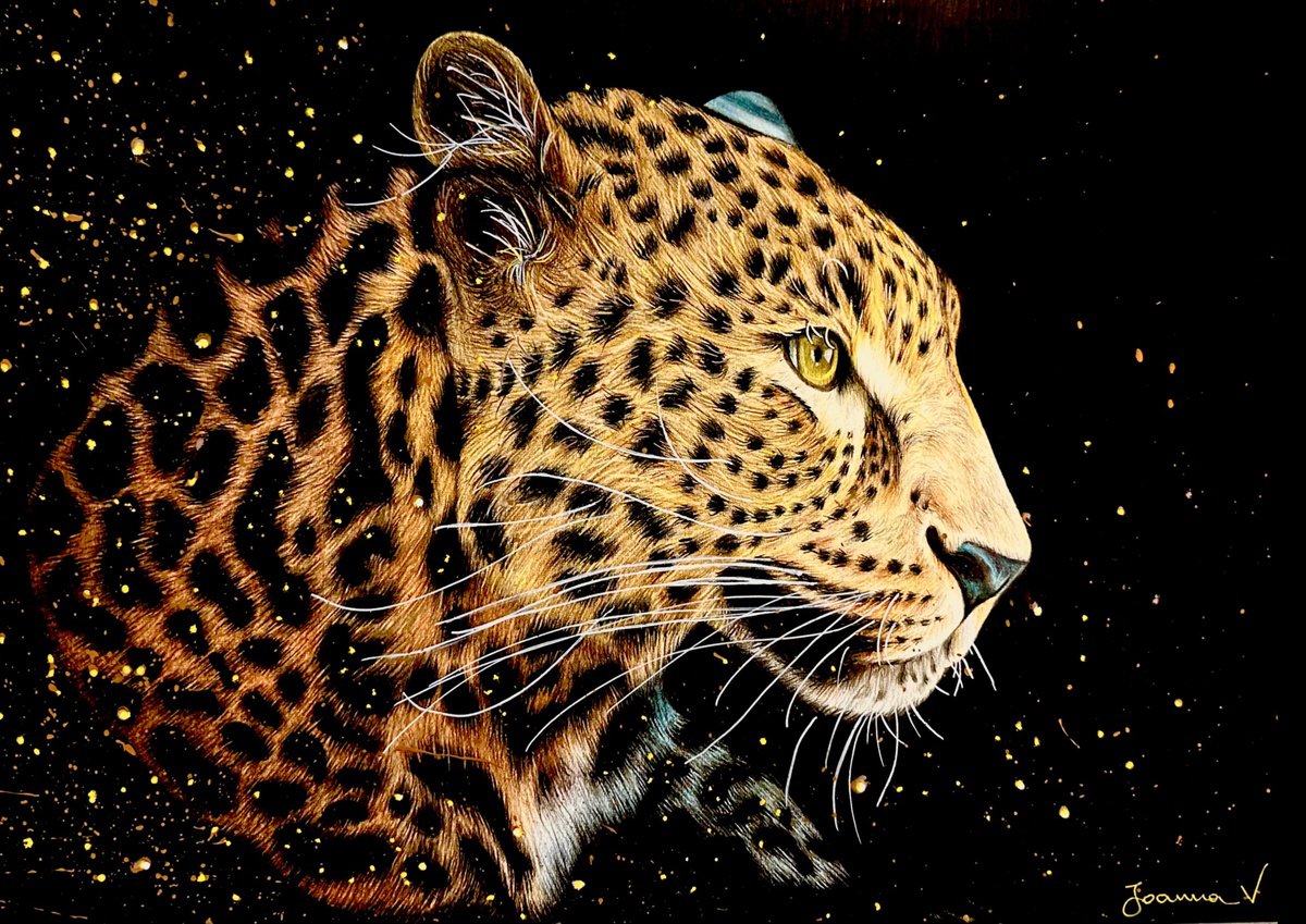 Photorealistic Animal Drawing By Ioanna Ladopoulou, 17 X 12, Queen, Original Artwork
