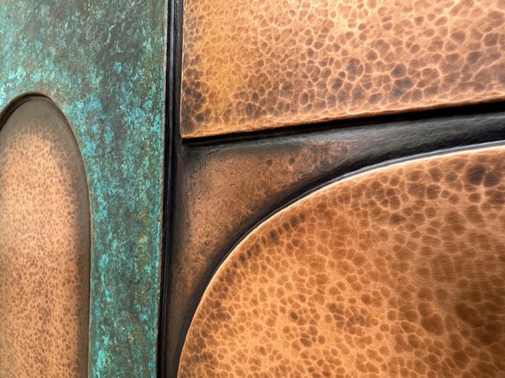 "Intervals " Copper Patina Wall Relief