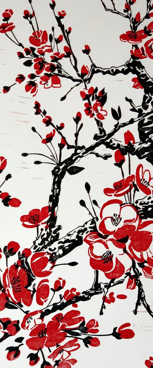 Red cherry blossom by Andre Matyushin