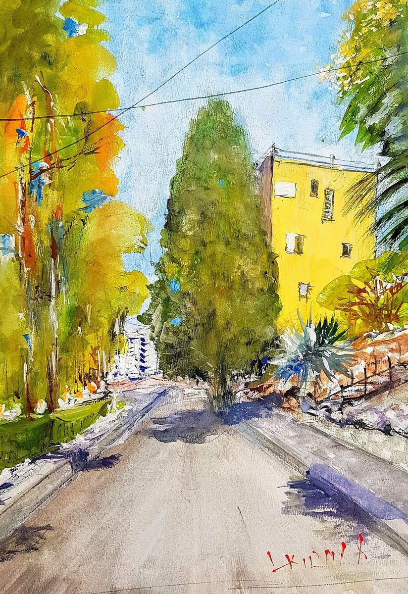 Impressionistic Landscape Painting By Leonid Kirnus, 8 X 11", The Autumn, Original Artwork