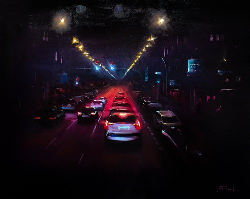Glowing Nocturnal Traffic by Bozhena Fuchs