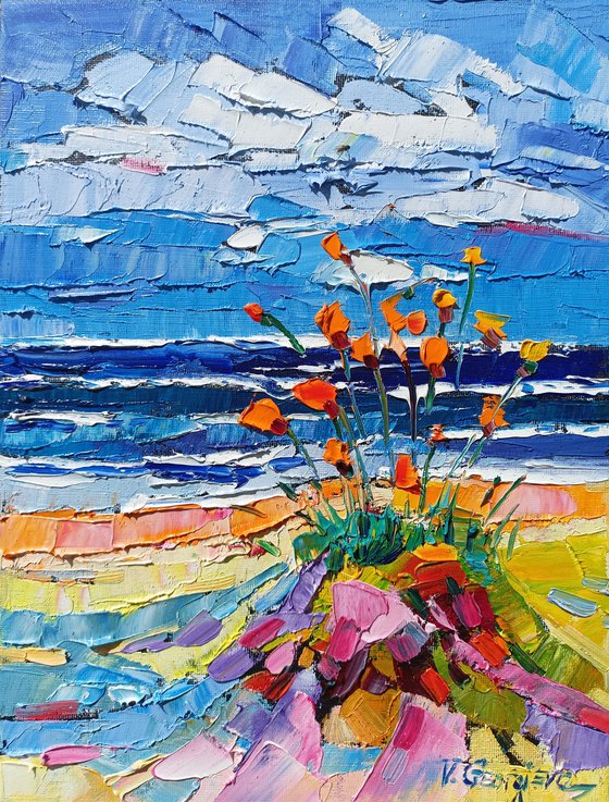 Poppies on the coast