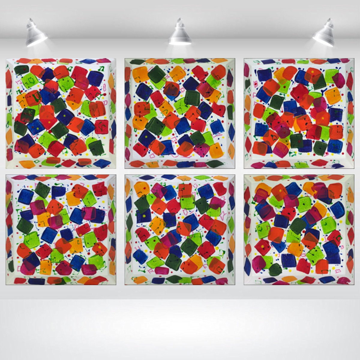 Abstract Acrylic Painting By Edelgard Schroer, 24 X 16, Color Blocks, Original Artwork