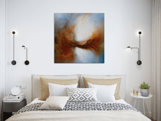 SURGE OF LIFE (Large deeply textured oil painting (80cms X 80cms)