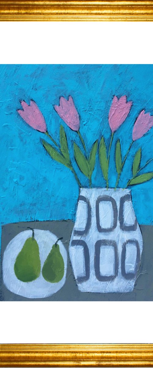 Tulips and Pears IV by Jan Rippingham
