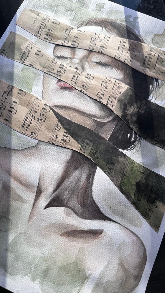 Surrealistic Feminine Portrait Collage