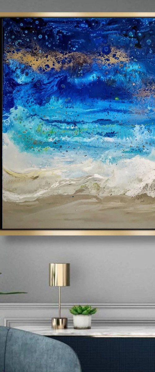 Beach Life  (81x81) cm by Eleni Denart