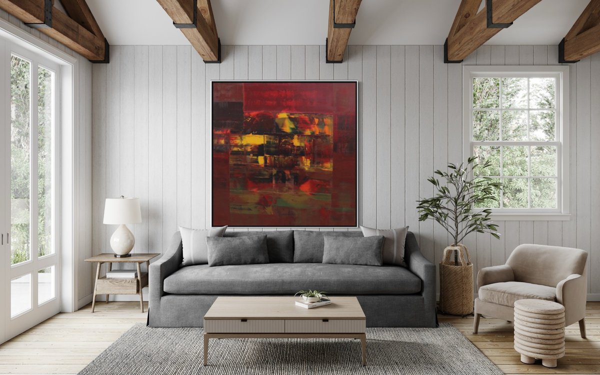 Organic Abstract Oil Painting By Athaang Art, 60 X 60, Abstract-189,In The Mood For Love, Original Artwork