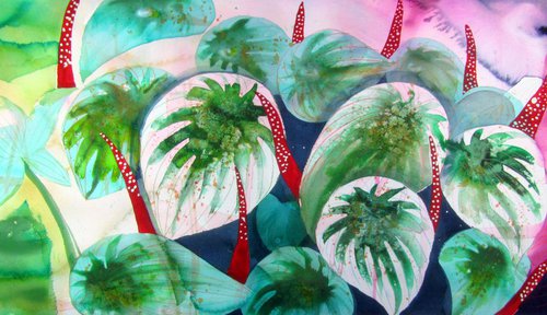 The Private Jungle Paradise (51 x 94 cm) (20.08'' x 37.01'') by Violeta Damjanovic-Behrendt