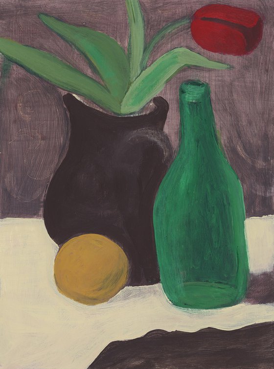 Still Life With A Green Bottle