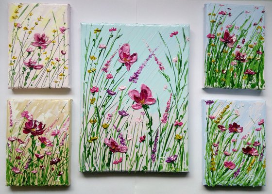 Through The Wildflowers #2 + Easel or Frame, miniature