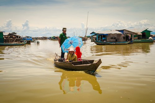 The Floating Villages of Tonlé Sap Lake III - Signed Limited Edition by Serge Horta