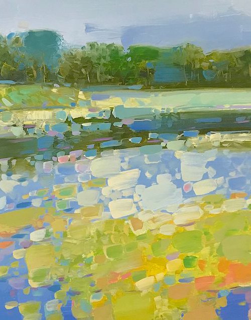 Lake View, Original oil painting, One of a kind Signed by Vahe Yeremyan