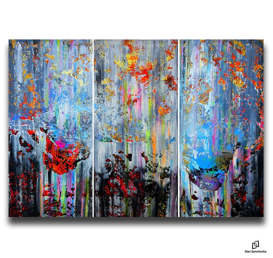 150x100cm. / Abstract triptych / Abstract 123