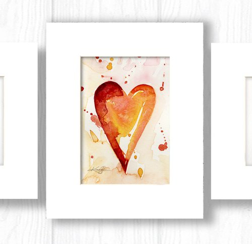 Valentine Heart Collection 7 - 3 Heart Paintings by Kathy Morton Stanion