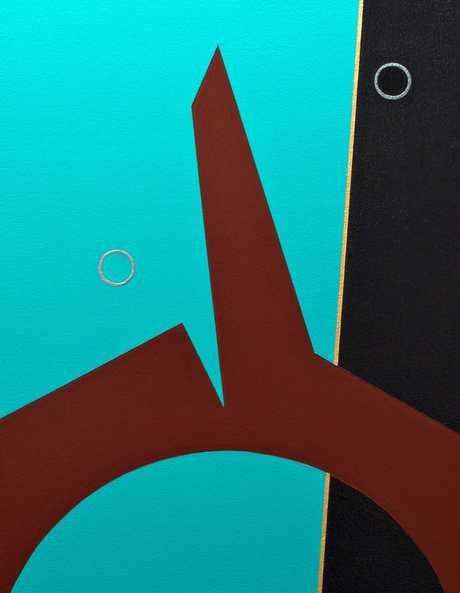 Geometric Abstract Acrylic Painting By Rich Moyers, 11 X 14", Temporal Chroma, Original Artwork