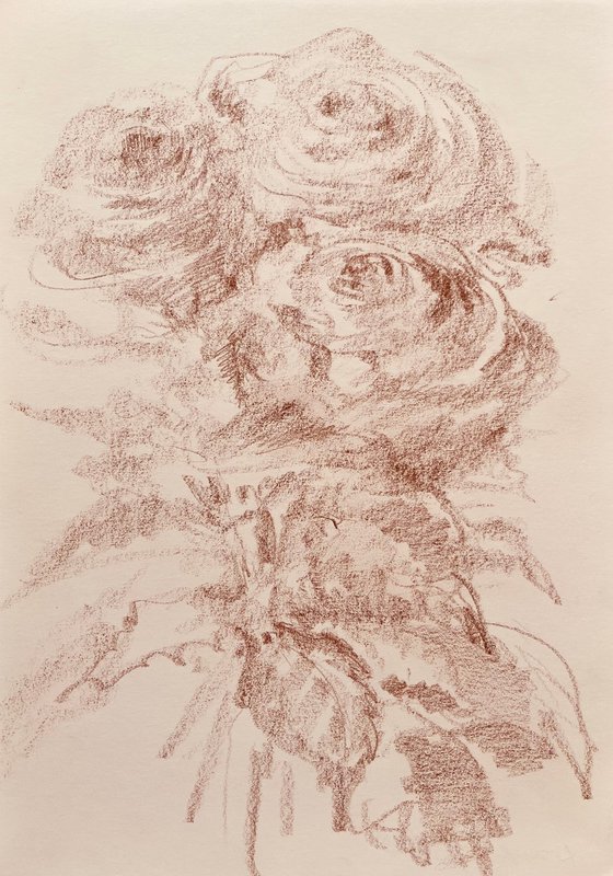 Roses #9 2020. Original pencil drawing