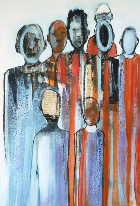 Study of a crowd #29 (Semi abstract figurative painting)