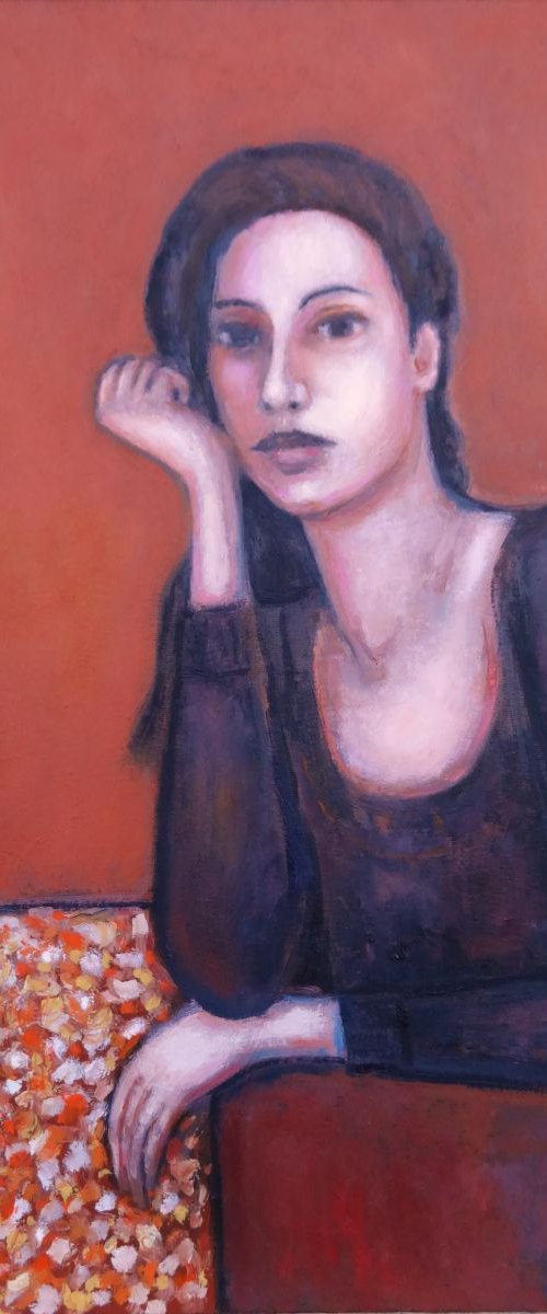Woman at the table by Massimiliano Ligabue