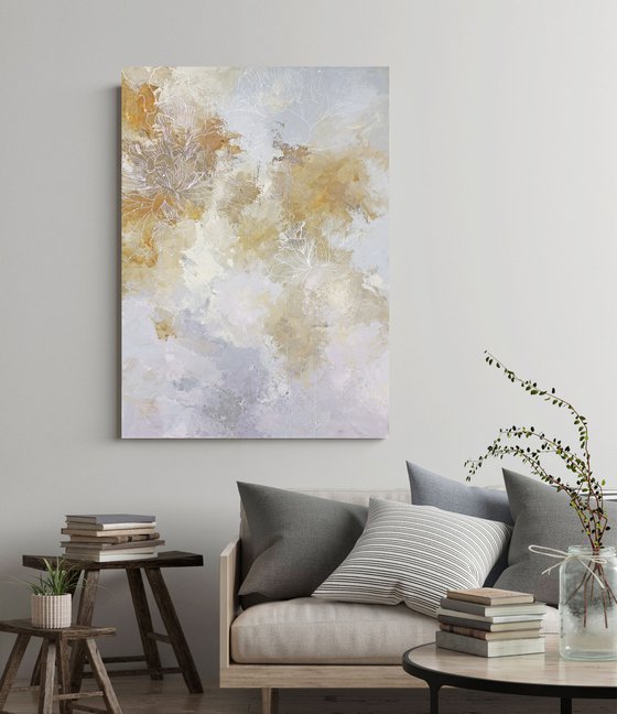 "Thinness" Abstract acrylic flower line art