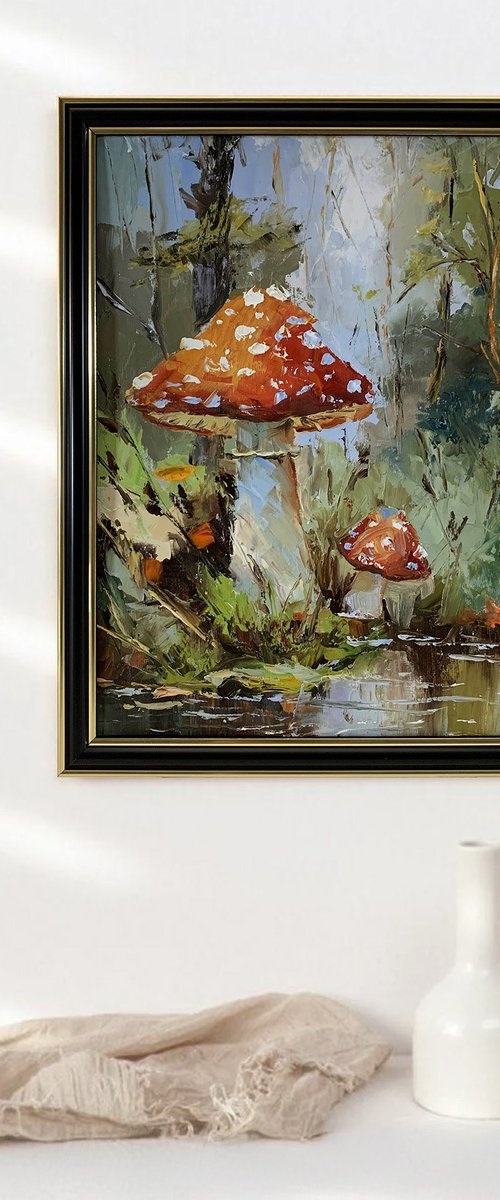 Fly agaric.Mushrooms landscape by Vita Schagen