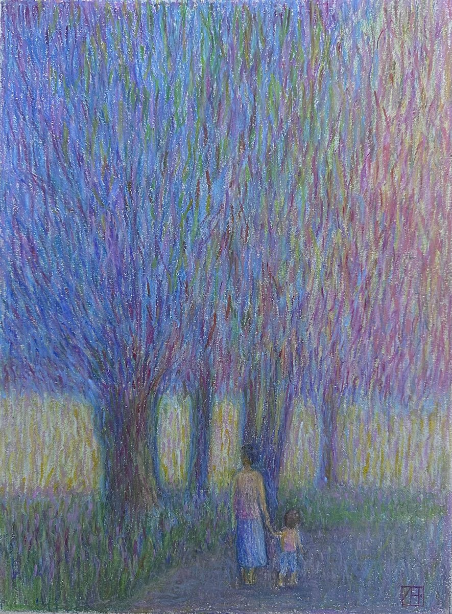 Portrait Pastel Drawing By Nataliia Zaharuk, 9 X 12", Childhood, Original Artwork