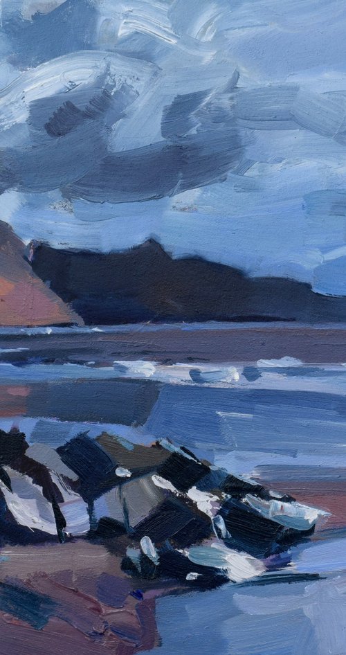 Sidmouth beach in Devon by Goran Žigolić Watercolors