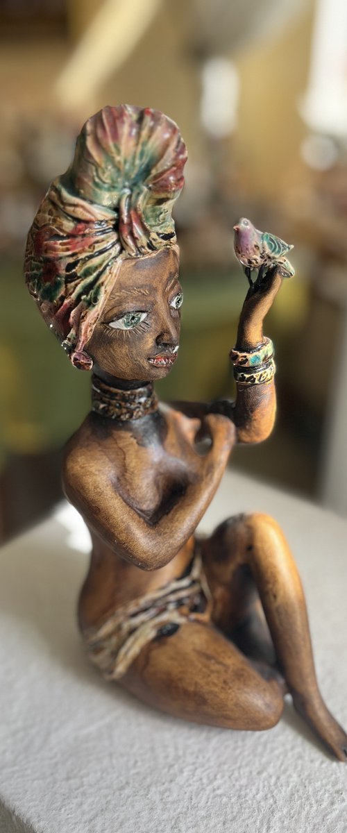 Meditation with a bird by Elya Yalonetski