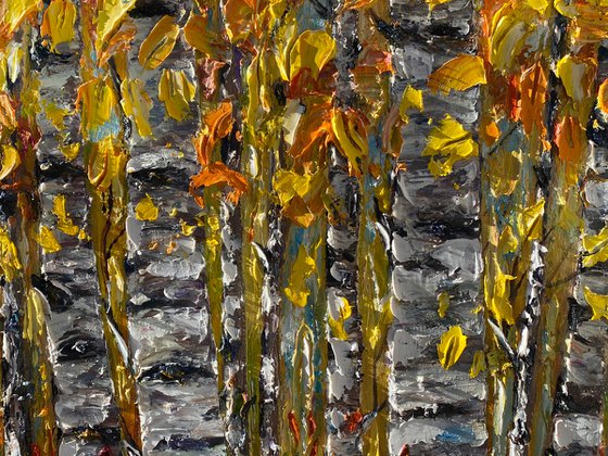 Soul With Aspen Tree Impressionist Impasto Painting