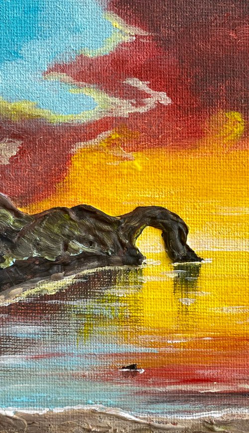 Durdle Door Sunset in a Frame by Marja Brown
