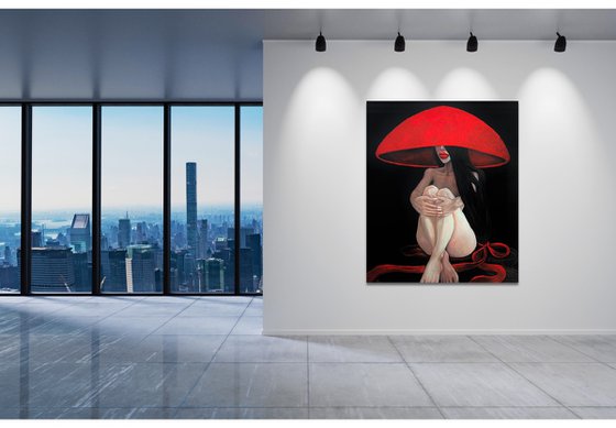 Nude in red hat