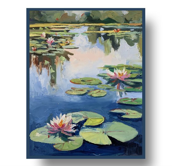 Pond with water lilies.