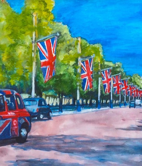 Union Jack celebrations in the Mall by Patricia Clements