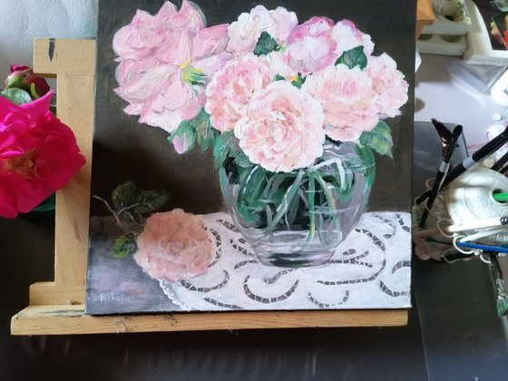 Vase aux roses