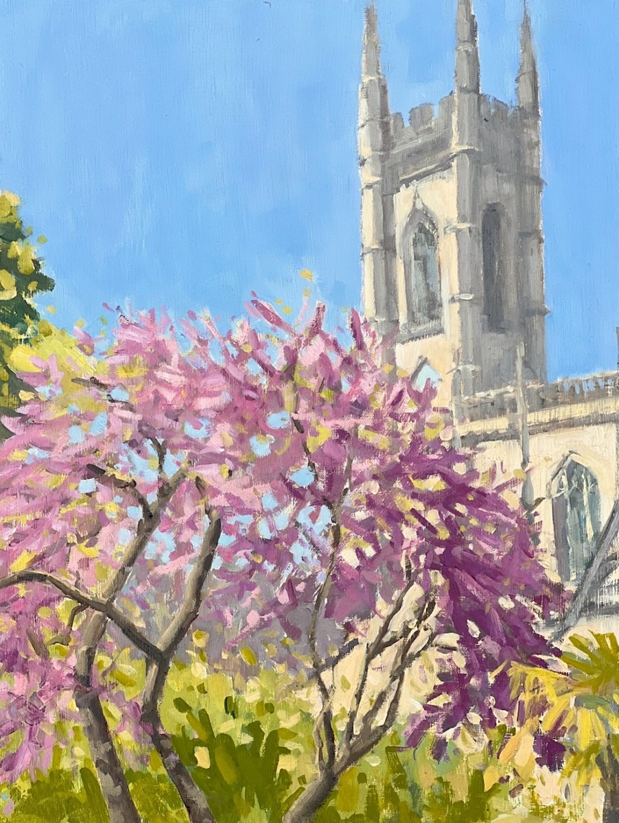 Impressionistic Cityscapes Oil Painting By Louise Gillard, 9 X 12", St Lukes Chelsea, Original Artwork