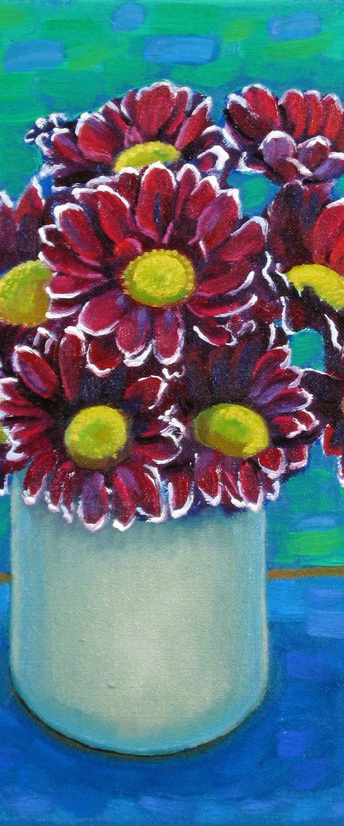 Red Chrysanthemums by Richard Gibson