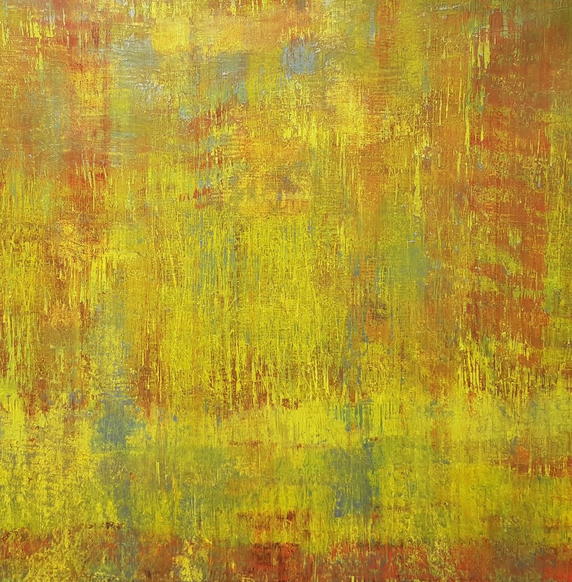 Abstract Acrylic Painting By Ivana Olbricht, 49 X 49, Savanna Grasland, Original Artwork